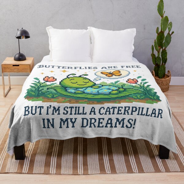 Item preview, Dreaming of Wings Pixel Caterpillar designed and sold by NaturePixel.