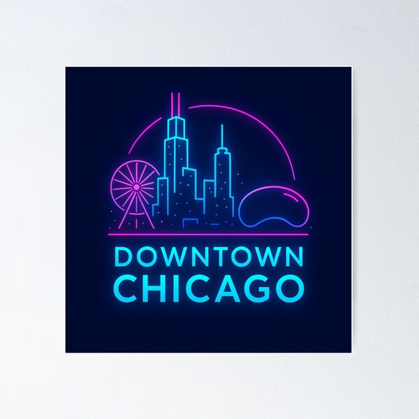 Item preview, In Downtown Chicago Skyline Logo – Official Logo Design designed and sold by Print On Demand HQ.