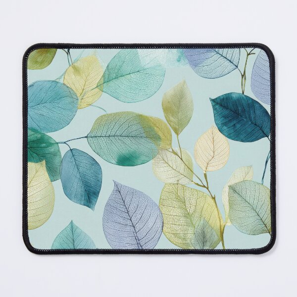 Item preview, Translucent Leaf Skeletons – Aqua and GoldSeamless Botanical Pattern designed and sold by dawnleblanc55.