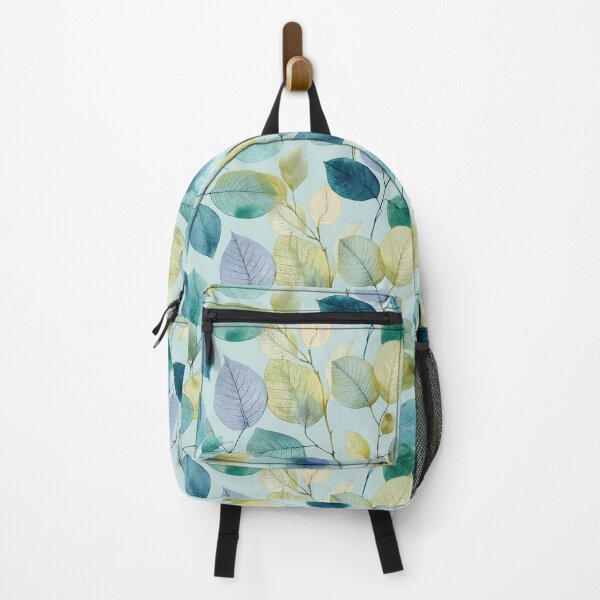 Item preview, Translucent Leaf Skeletons – Aqua and GoldSeamless Botanical Pattern designed and sold by dawnleblanc55.