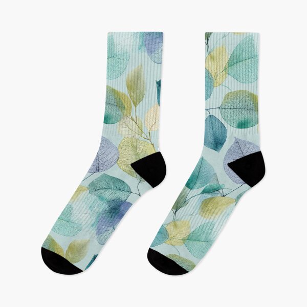 Item preview, Translucent Leaf Skeletons – Aqua and GoldSeamless Botanical Pattern designed and sold by dawnleblanc55.