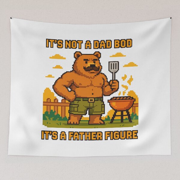 Item preview, Pixel Dad Bear BBQ Flex designed and sold by NaturePixel.