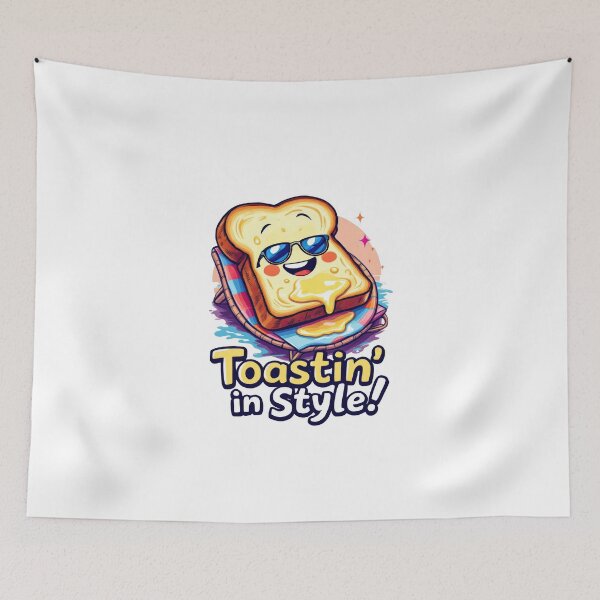 Item preview, A cartoon toasting sandwich with a slice of cheese on it designed and sold by cafegrafis.