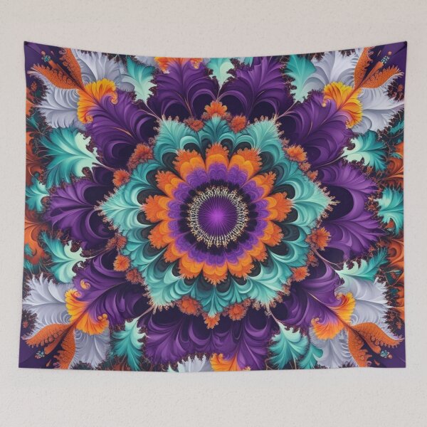 Item preview, Haunted Frost – Elegant Fractal Mandala with Halloween Snow Vibes designed and sold by Harmonic_Layers.