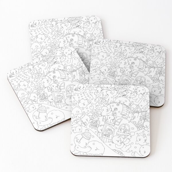 Item preview, Whimsical Winter Wonderland – Cute Coloring Page Illustration designed and sold by JJONGKO.