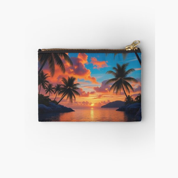 Item preview, Tropical Paradise Sunset with Reflective Ocean and Palm Trees designed and sold by Uniquely Yours.