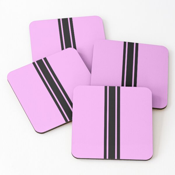 Item preview, Single Stripe with 2 Thick Pinstripes (Black On Pink) designed and sold by Racing Stripes Only.