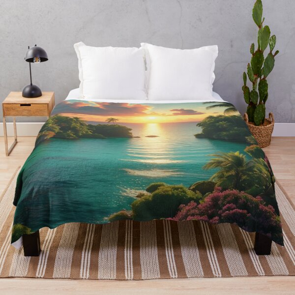 Item preview, Vibrant Tropical Sunset Over Exotic Island Lagoon designed and sold by Uniquely Yours.
