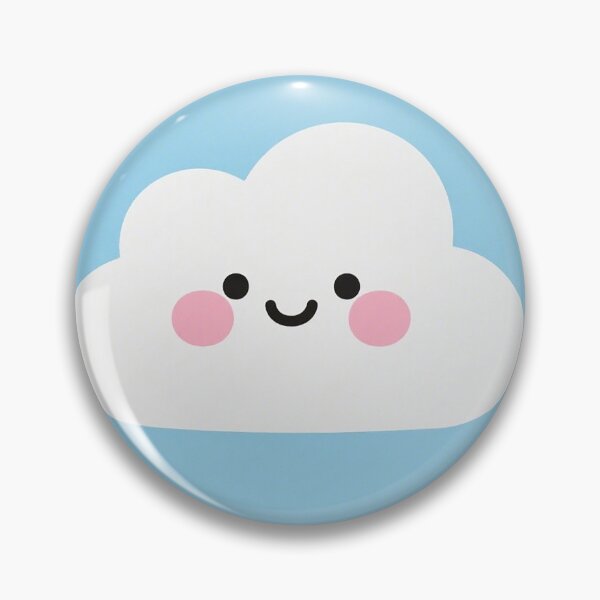 Item preview, smiling, cloud, blue, kawaii, cute, modern, aesthetic, minimalist, chubby, adorable designed and sold by SasiPen.