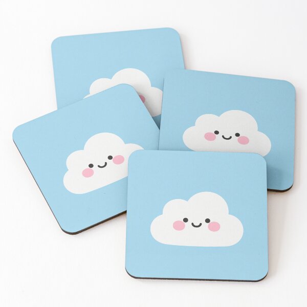 Item preview, smiling, cloud, blue, kawaii, cute, modern, aesthetic, minimalist, chubby, adorable designed and sold by SasiPen.