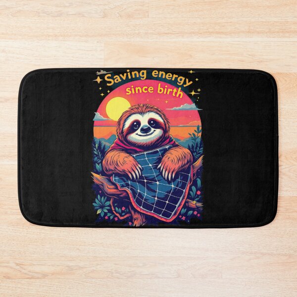 Item preview, A close up of a sloth holding a solar panel with the sun in the background designed and sold by cafegrafis.