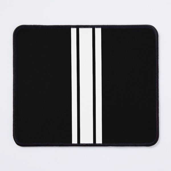 Item preview, Single Stripe with 2 Thick Pinstripes (White on Black) designed and sold by Racing Stripes Only.