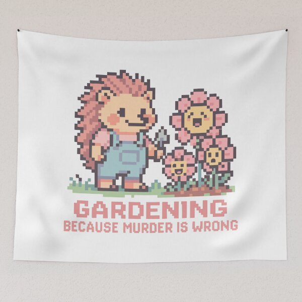 Item preview, Pixel Hedgehog Chooses Plants Over Prison designed and sold by NaturePixel.