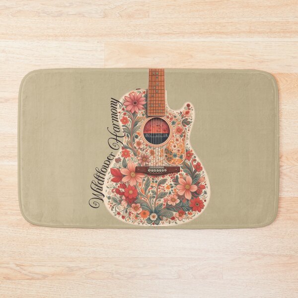 Artikelvorschau, Florale Akustikgitarre "Wildflower Harmony" Musikliebhaber entworfen und verkauft von Friends Custom Creations.