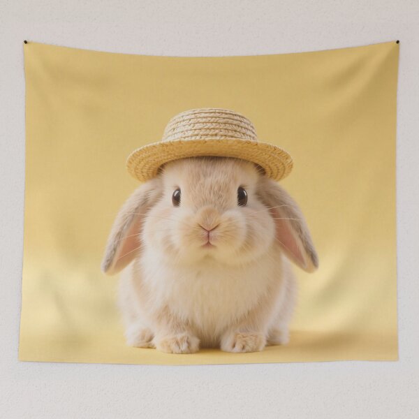 Item preview, bunny, yellow, kawaii, cute, modern, aesthetic, minimalist, chubby, adorable designed and sold by SasiPen.