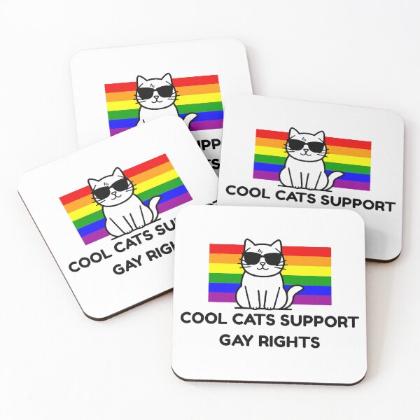 Item preview, Cool Cats Support Gay Rights Design designed and sold by CarefulCreation.