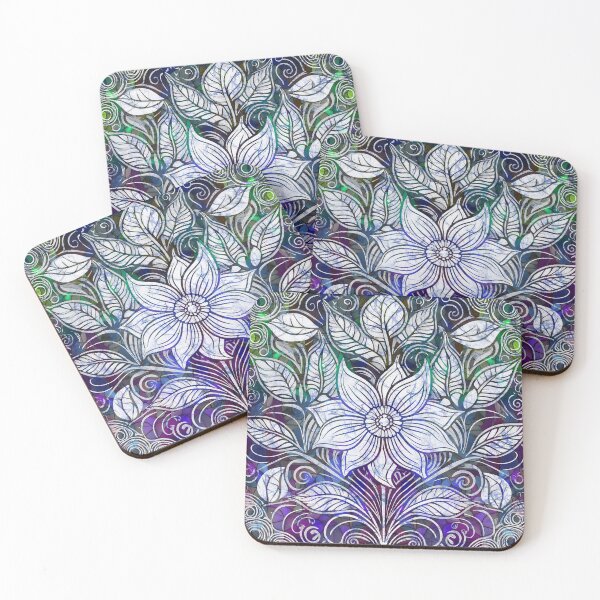 Item preview, Batik Hippie Floral Tie Dye Purple Green designed and sold by AuroraXGreen.