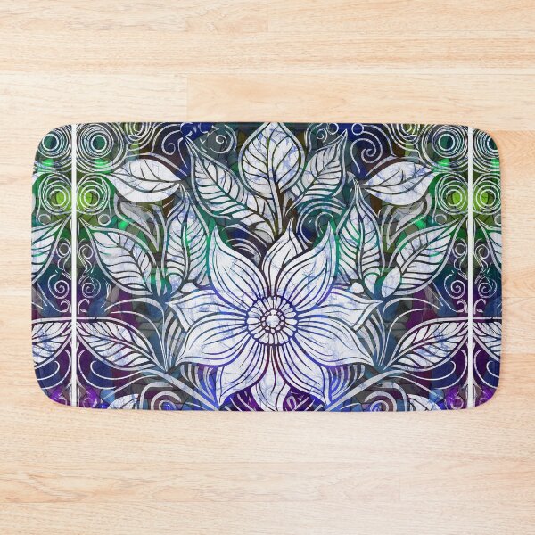 Item preview, Batik Hippie Floral Tie Dye Purple Green designed and sold by AuroraXGreen.