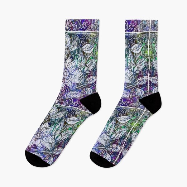 Item preview, Batik Hippie Floral Tie Dye Purple Green designed and sold by AuroraXGreen.