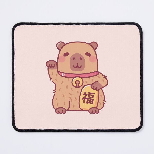 Item preview, Cute Good Luck Waving Capybara designed and sold by rustydoodle.