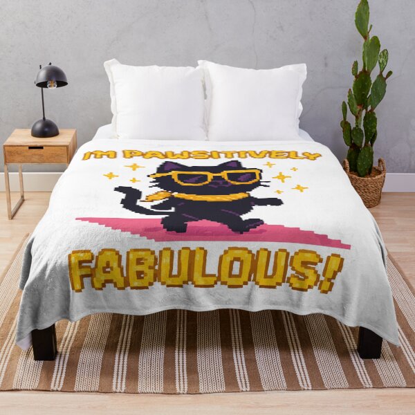 Item preview, I’m Pawsitively Fabulous – Cool Pixel Black Cat Design designed and sold by NaturePixel.
