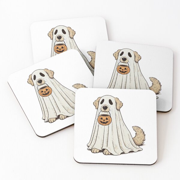 Item preview, Spooky Halloween Golden Retriever Dog Ghost designed and sold by InkwellDigital.