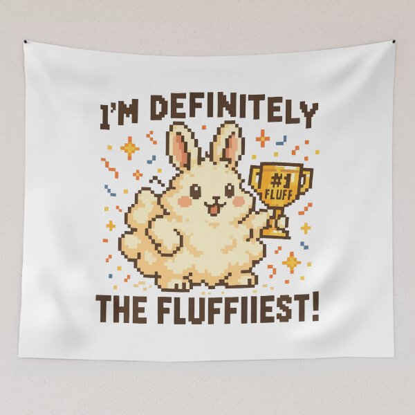 Item preview, I’m Definitely the Fluffiest – Cute Pixel Bunny Winner Design designed and sold by NaturePixel.