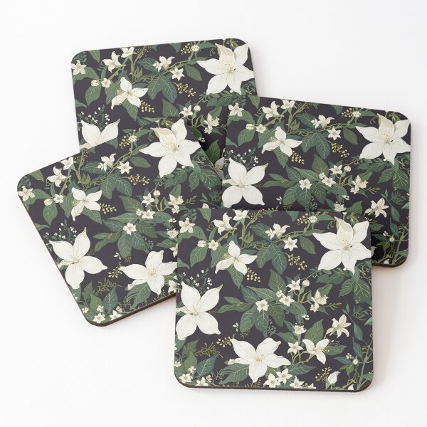 Item preview, White Flowers with Green Leaves designed and sold by CoolPixels.
