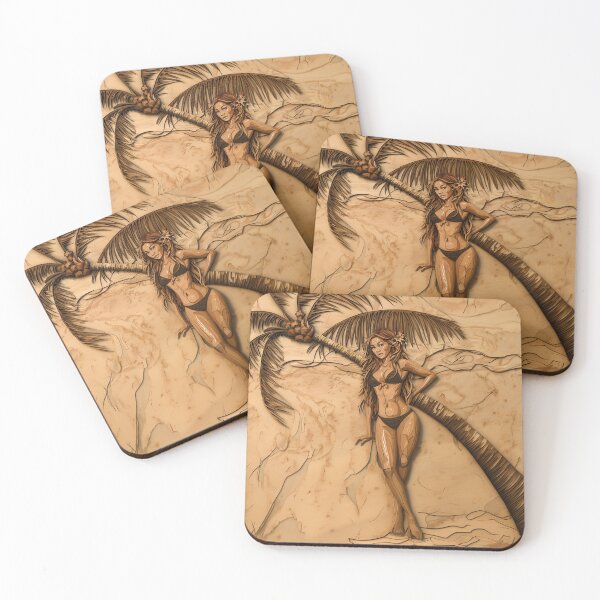 Item preview, Tropical Pinup Wood Carving designed and sold by ArgentoArt.