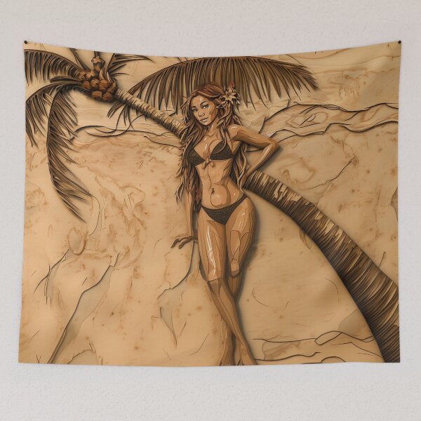 Item preview, Tropical Pinup Wood Carving designed and sold by ArgentoArt.
