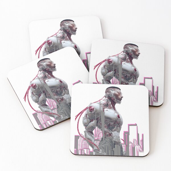 Item preview, Futuristic Cyborg Overlooking Cityscape designed and sold by pkvorakorn.
