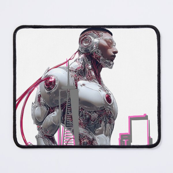 Item preview, Futuristic Cyborg Overlooking Cityscape designed and sold by pkvorakorn.