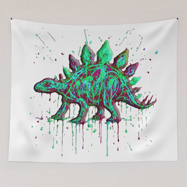 Item preview, Psychedelic Explosive Paint Stegosaurus Meltdown designed and sold by SHHCreations.