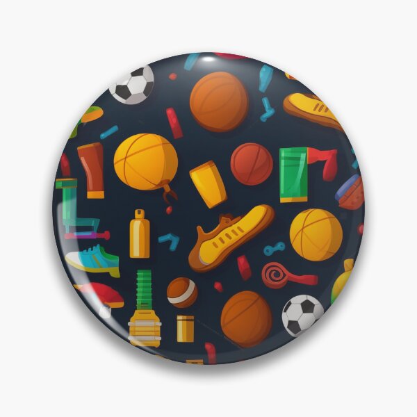 Item preview, Sports Equipment Pattern – Colorful Athletic Gear & Balls on Dark Background designed and sold by KreativKulture.