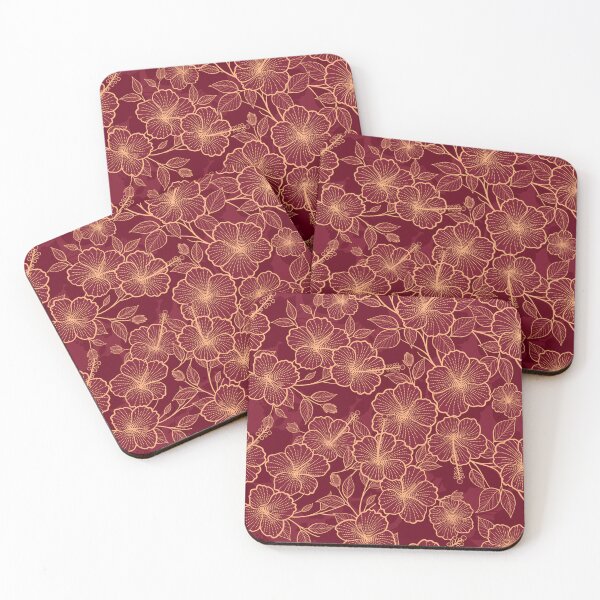 Item preview, Hibiscus Floral Embroidery Style Seamless Pattern designed and sold by teaw-teaw.