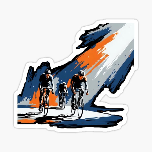 Aperçu de l'œuvre Les Trois Cyclistes - Course abstraite créée et vendue par All-Shopping.
