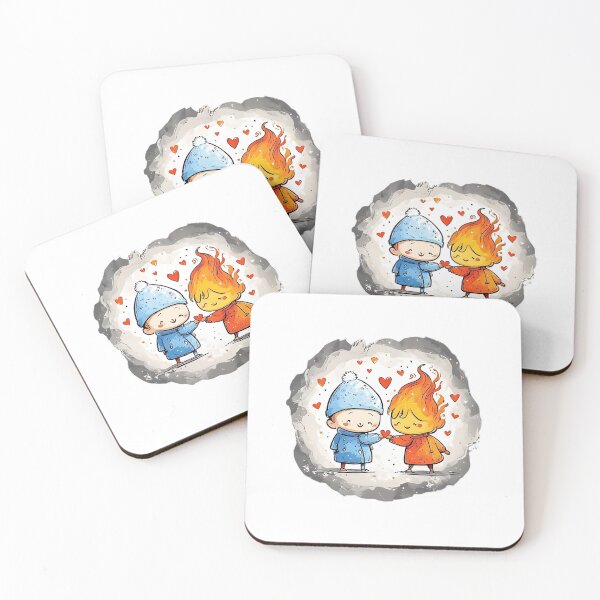 Item preview, Snow boy and Fire girl love designed and sold by Mood Wavers.