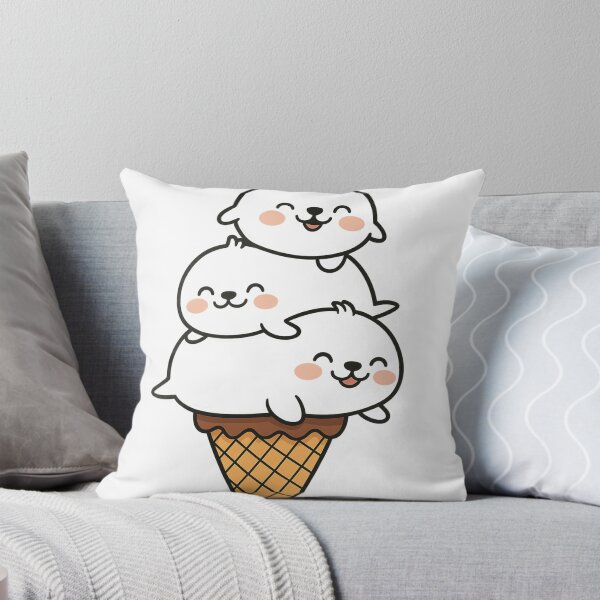Item preview, Kawaii Seal Ice Cream Stack – Cute Dessert Animal Art designed and sold by haitrieuic96.