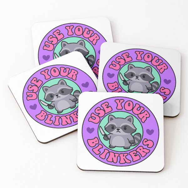 Item preview, Use Your Blinkers Trash Panda Meme Cute Bumper designed and sold by TinyPanic.