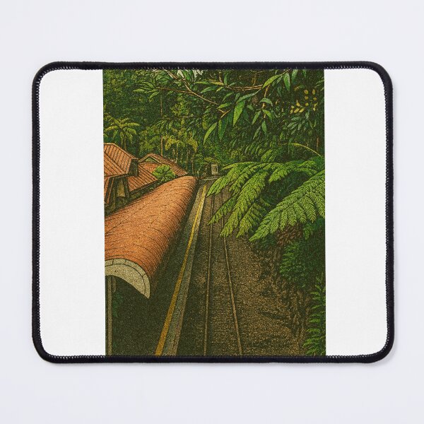 Item preview, Tropical Jungle Station | Quiet Railway Stop - Serene Travel Scene designed and sold by GeEeN.