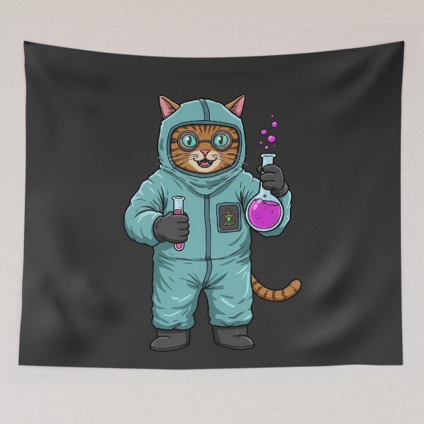 Item preview, Mad Scientist Cat Hazmat Halloween Potion Brew designed and sold by k3rstman1.