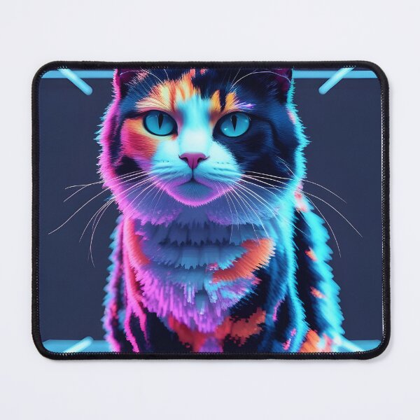 Item preview, Cyber Neon Pixel Cat – Futuristic 8bit Aesthetic designed and sold by Rudie.Studio.