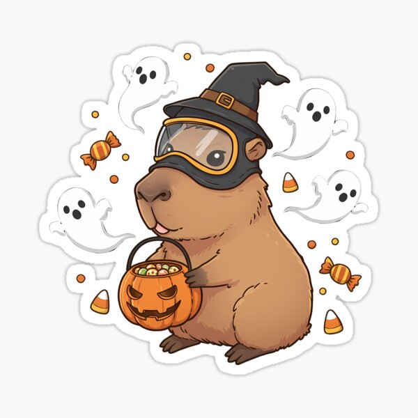 Item preview, Chibi Capybara Hazmat Halloween designed and sold by k3rstman1.