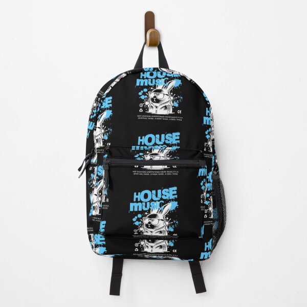 Item preview, HOUSE MUSIC - House Head Bunny (White/Blue) designed and sold by Discothreadz.
