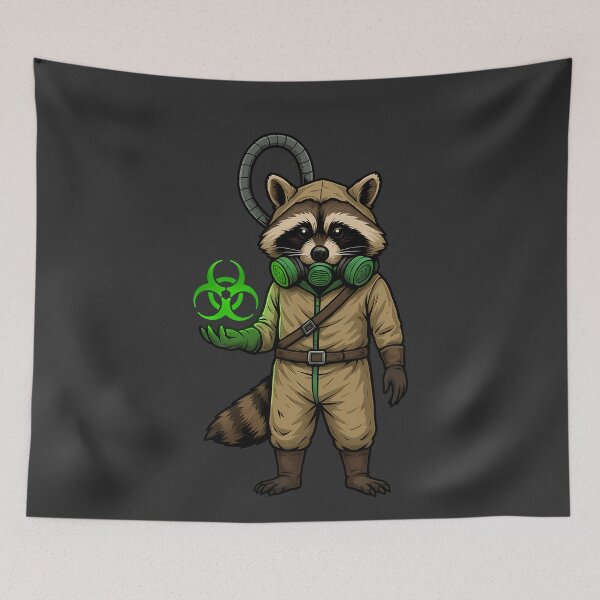 Item preview, Raccoon Hazmat Biohazard Halloween Horror designed and sold by k3rstman1.