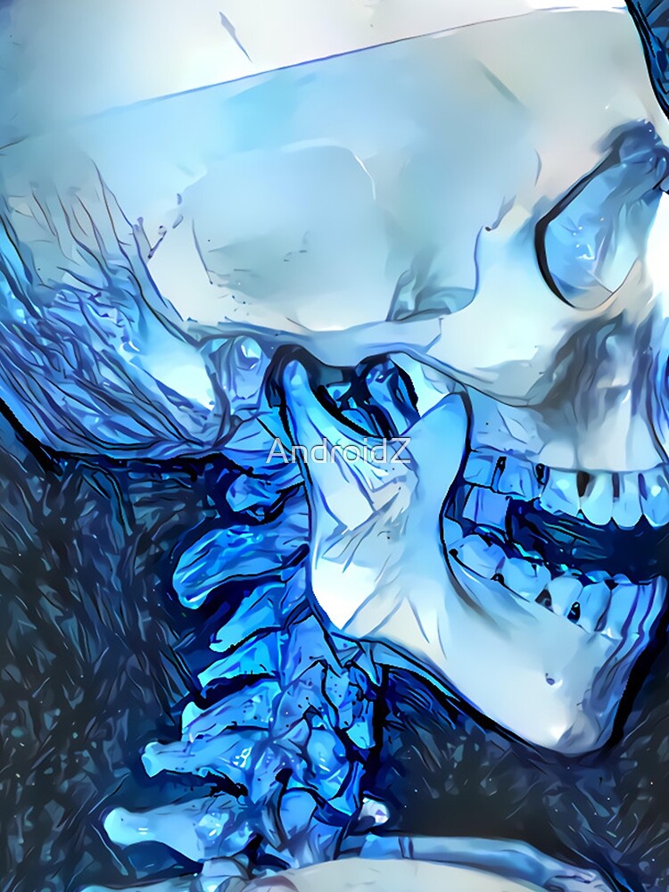 Thumbnail 3 of 3, Scarf, Blue and luminous skeleton designed and sold by AndroidZ.