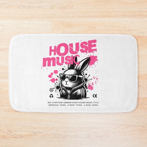 Item preview, HOUSE MUSIC  - House head Bunny (black/pink) designed and sold by Discothreadz.