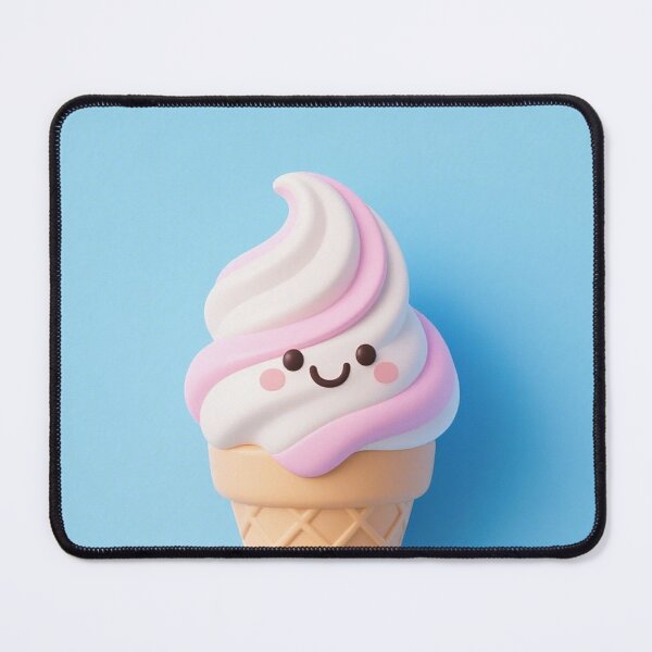 Item preview, ice cream, blue, kawaii, cute, modern, aesthetic, minimalist, chubby, adorable designed and sold by SasiPen.