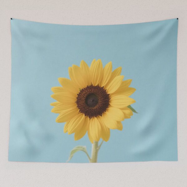 Item preview, sunflower, blue, natural, kawaii, cute, modern, aesthetic, minimalist, chubby, adorable designed and sold by SasiPen.
