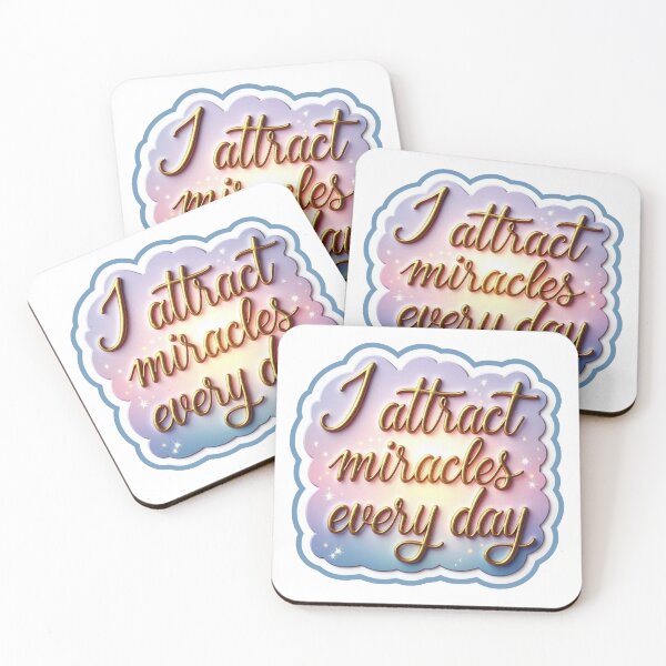 Item preview, I Attract Miracles Every Day Positive Affirmation designed and sold by Whimsy Works Lab.